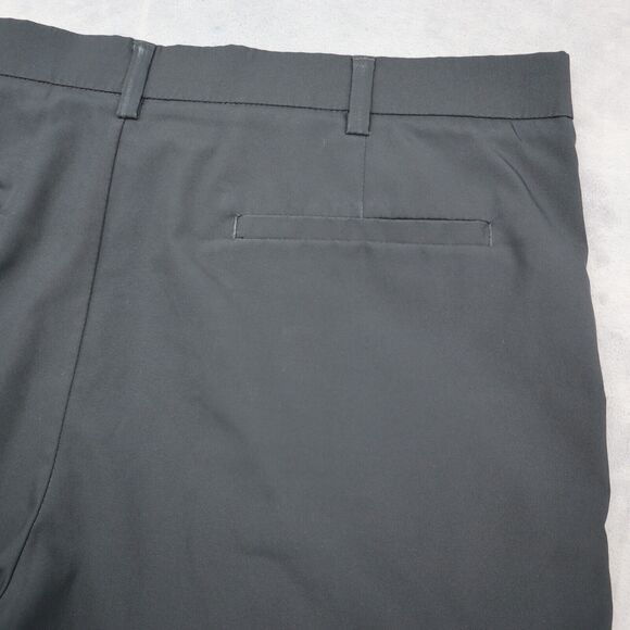 PGA Tour Shorts Mens 38 Black Chino Mid Rise Button Zip Polyester Pocket Pleated - Picture 13 of 15